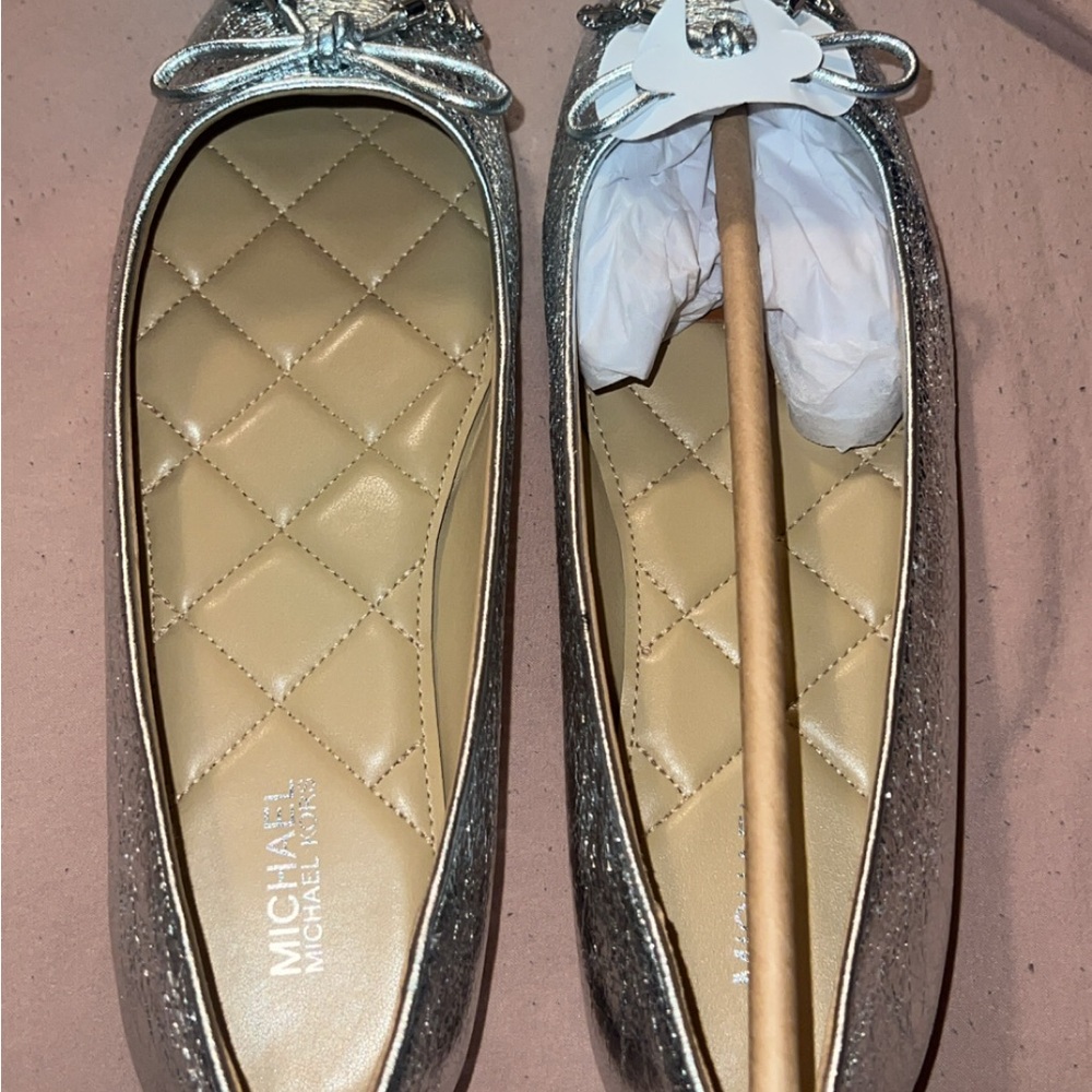 Michael Kors Silver Ballet Flats